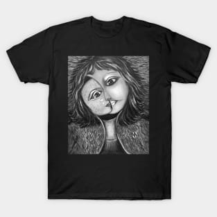 Woman's portrait | Black & White Artwork T-Shirt